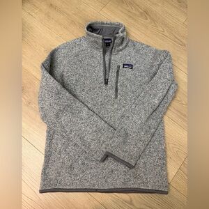 Gray Patagonia Fleece Pullover 1/4 zip better sweater kids large 12